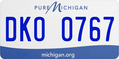 MI license plate DKO0767