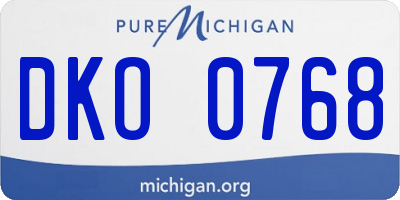 MI license plate DKO0768