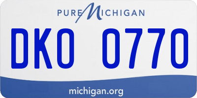 MI license plate DKO0770