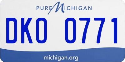 MI license plate DKO0771