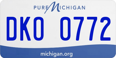 MI license plate DKO0772