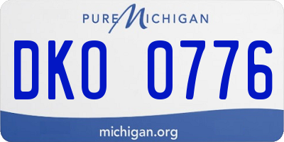 MI license plate DKO0776