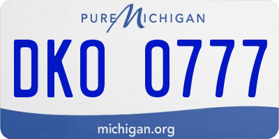 MI license plate DKO0777