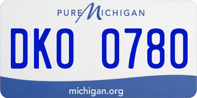 MI license plate DKO0780