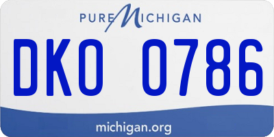 MI license plate DKO0786