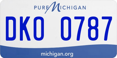 MI license plate DKO0787