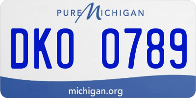 MI license plate DKO0789