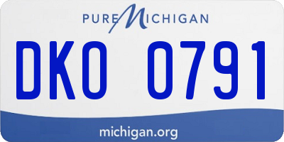 MI license plate DKO0791