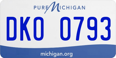 MI license plate DKO0793