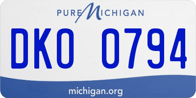 MI license plate DKO0794