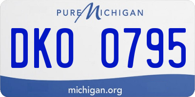 MI license plate DKO0795