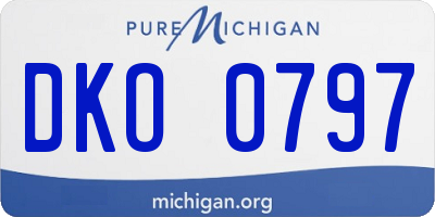 MI license plate DKO0797