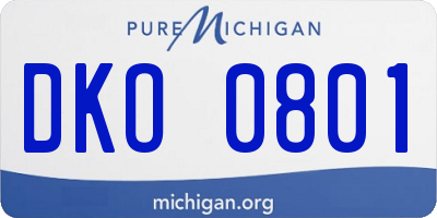 MI license plate DKO0801