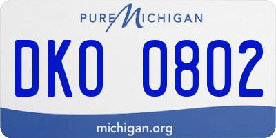 MI license plate DKO0802