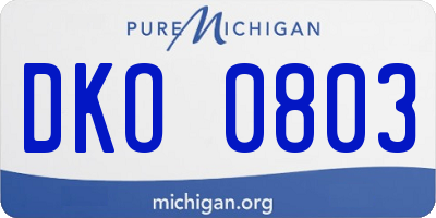MI license plate DKO0803