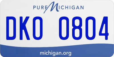 MI license plate DKO0804