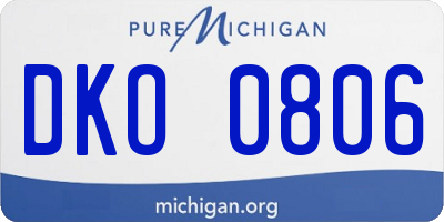 MI license plate DKO0806
