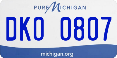 MI license plate DKO0807
