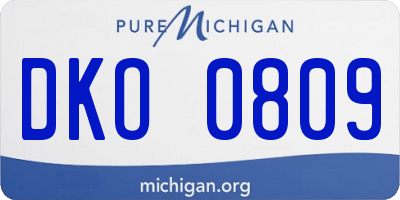 MI license plate DKO0809
