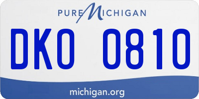 MI license plate DKO0810