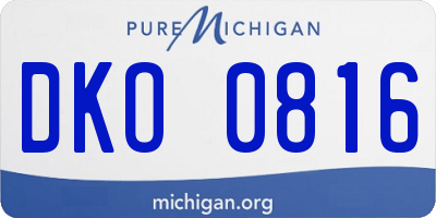 MI license plate DKO0816