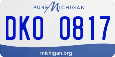 MI license plate DKO0817