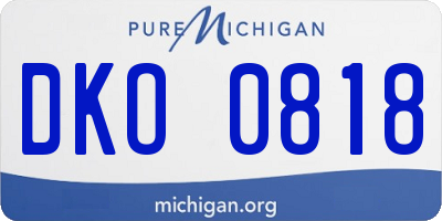 MI license plate DKO0818