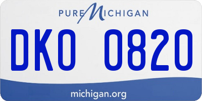 MI license plate DKO0820