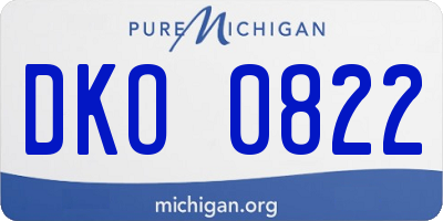 MI license plate DKO0822