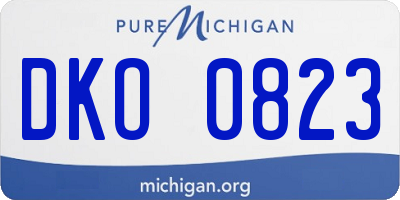 MI license plate DKO0823