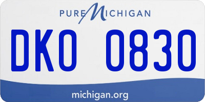 MI license plate DKO0830