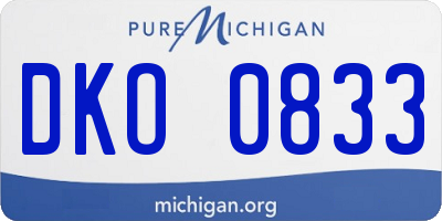 MI license plate DKO0833