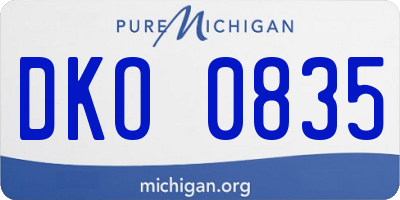 MI license plate DKO0835