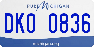 MI license plate DKO0836