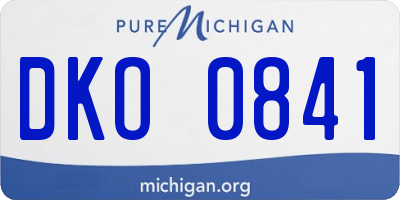 MI license plate DKO0841