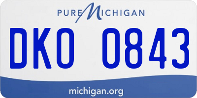 MI license plate DKO0843