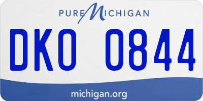 MI license plate DKO0844