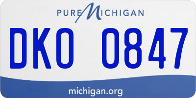 MI license plate DKO0847
