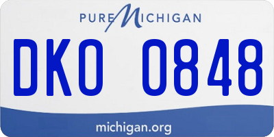 MI license plate DKO0848