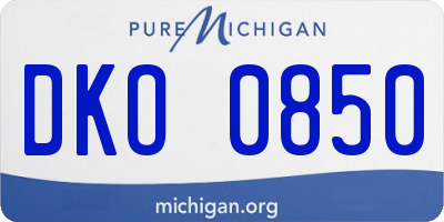 MI license plate DKO0850