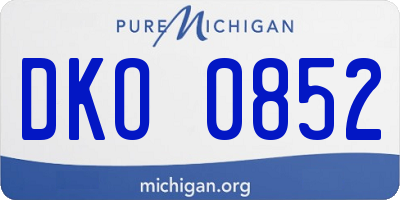 MI license plate DKO0852