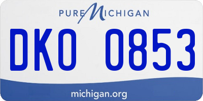 MI license plate DKO0853
