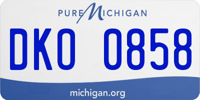 MI license plate DKO0858