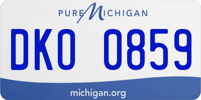 MI license plate DKO0859