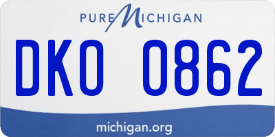 MI license plate DKO0862