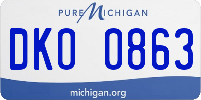MI license plate DKO0863
