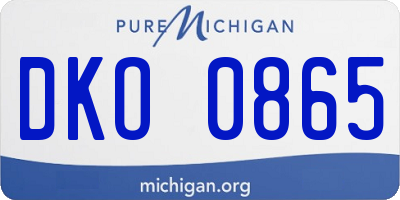 MI license plate DKO0865