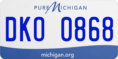 MI license plate DKO0868