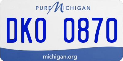MI license plate DKO0870