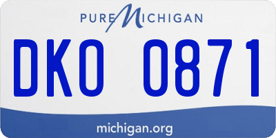 MI license plate DKO0871